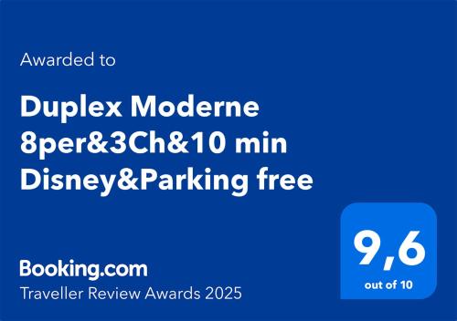 Duplex Moderne 8per&3Ch&10 min Disney&Parking free