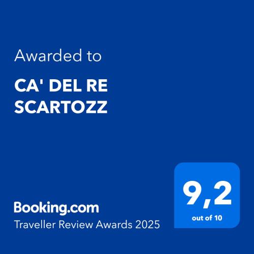 a screenshot of a cell phone with the text awarded to a del re scenario at CA' DEL RE SCARTOZZ in Gavirate