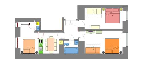 a floor plan of a house at Radost Residence The Heart of Unique Living in Prague