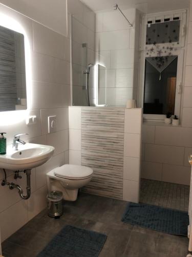 Koupelna v ubytování Ferienwohnung Zur alten Waage