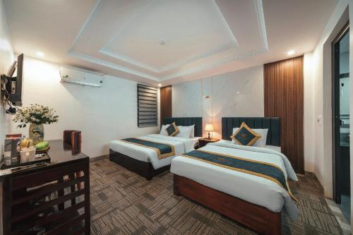 Central Sapa March Hotelにあるベッド