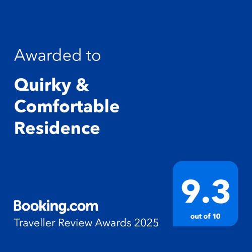 Quirky & Comfortable Residenceに飾ってある許可証、賞状、看板またはその他の書類
