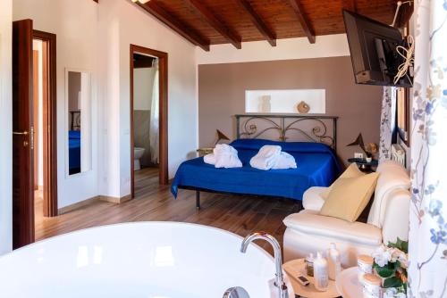 Postel nebo postele na pokoji v ubytování Lounge padel village