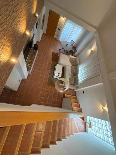 an overhead view of a living room with a staircase at Villa Apolo in Gandía