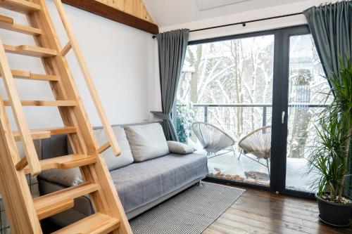 Χώρος καθιστικού στο Leaf Loft Chalet