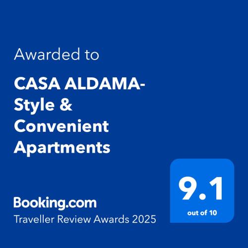a screenshot of a cell phone with the text awarded to csa albanania at CASA ALDAMA- Style & Convenient Apartments in Cancún