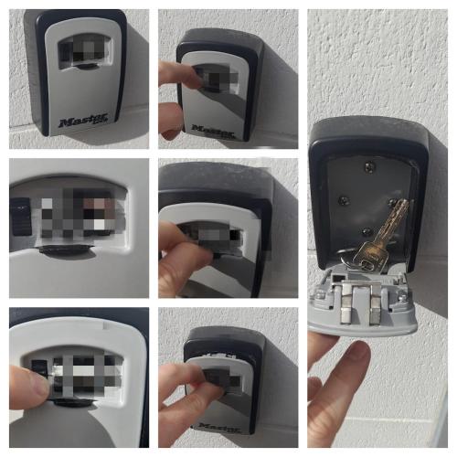 un collage d’images d’une clé et d’un interrupteur dans l'établissement Jolie Studette au calme 10 min de Tours centre, à Fondettes