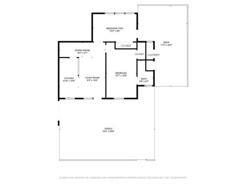 a floor plan of a house at Historic Carriage House Downtown 2 bedroom 1 bath in Ocala
