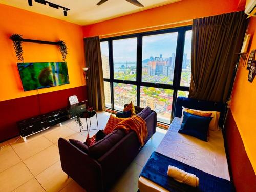 TV a/nebo společenská místnost v ubytování VIP3BR Romantic Retreat for12 withSea & City Views