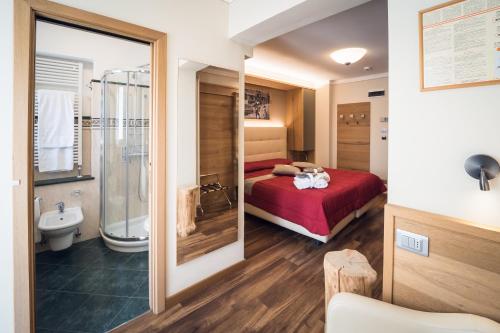 Koupelna v ubytování Hotel Alle Alpi