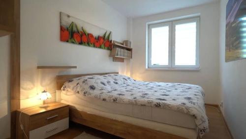 Ένα ή περισσότερα κρεβάτια σε δωμάτιο στο LuxTatras Apartment