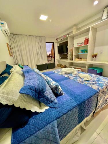 Postel nebo postele na pokoji v ubytování Flat Eco Resort Praia Dos Carneiros
