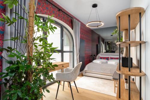 Kuchyňa alebo kuchynka v ubytovaní Luxury Art Apartment Centrum Poznań Plac Wolności