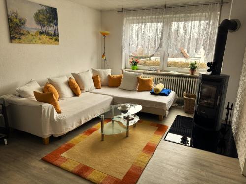 Ruang duduk di Ferienwohnung Lachmayr
