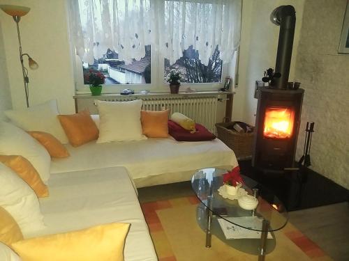 Ruang duduk di Ferienwohnung Lachmayr