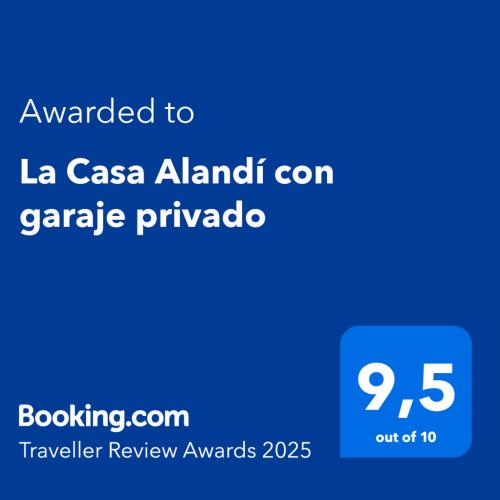a screenshot of a cell phone with the text awarded to la casa alameda at La Casa Alandí con garaje privado in Sagunto