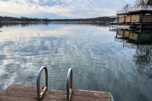 a view of a lake with a dock in the water at LakeDaze in Moneta
