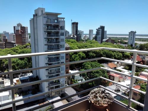 a view from the balcony of a building at Aires del Parque in Paraná