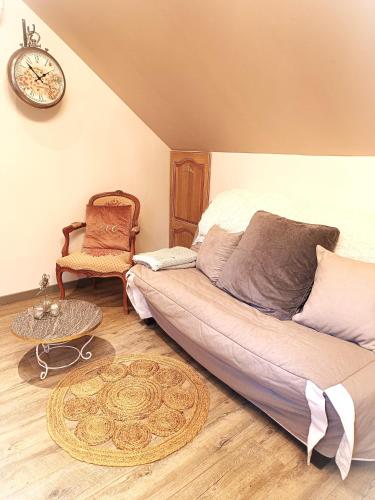 Postel nebo postele na pokoji v ubytování Gîte Ha-Py Cocon