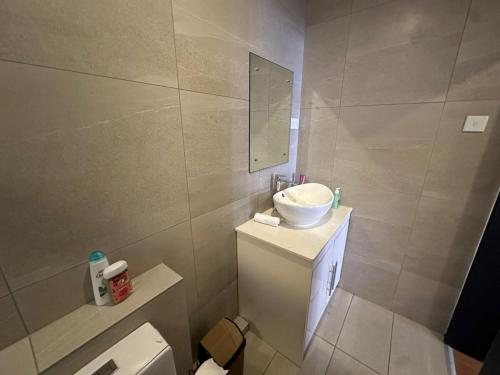 a bathroom with a sink and a toilet at Paradise in the Heart of Mauritius in Grand Baie