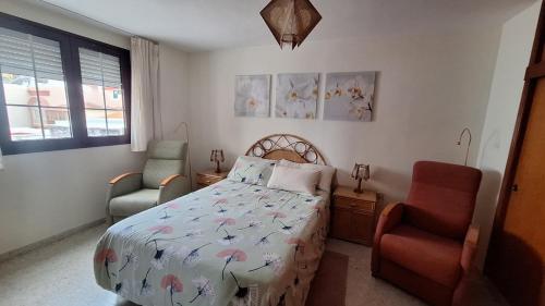Posteľ alebo postele v izbe v ubytovaní Maritima Beach apartamento