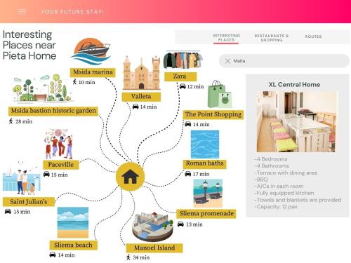 a screenshot of the home page of a websites homepage at XL Central Home - Sleeps 10 people in Pieta