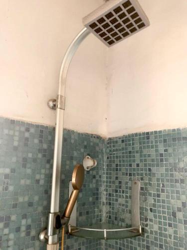 a shower in a bathroom with a tile wall at APPARTEMENT T2 3PIECES 55m2 in Antananarivo