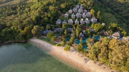 an aerial view of a resort on a beach at Thavorn Beach Village Resort & Spa Phuket in Kamala Beach