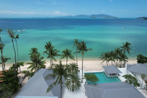 an aerial view of the beach and ocean at Tembo Beach Club & Resort in Bangrak Beach