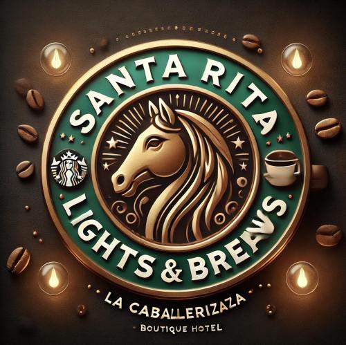 a logo for a coffee shop with a horse on it at Hotel Boutique La Caballeriza in Quillacollo
