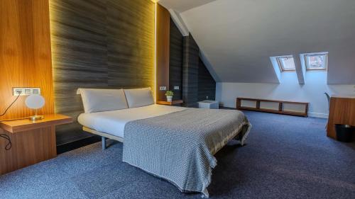 a bedroom with a large bed in a room at Hotel Barrio Húmedo by gaiarooms in León