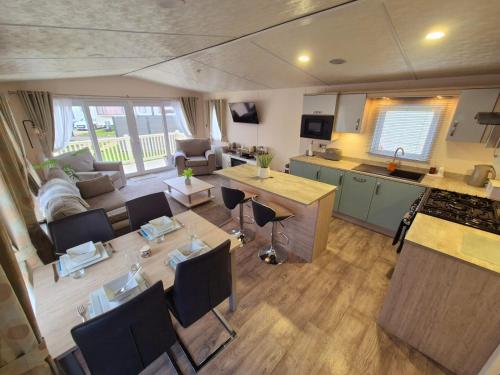 an aerial view of a kitchen and a living room at Whitstable Delta Superior in Seasalter