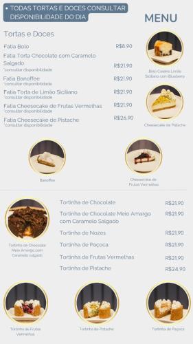 a screenshot of a menu for a restaurant at Casa da Marquês in Petrópolis