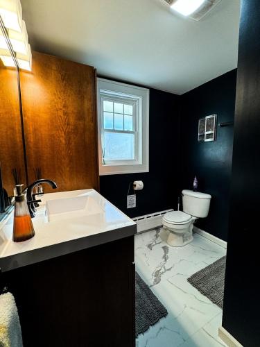 a bathroom with a sink and a toilet at CRAFTSMAN UPSTAIRS with impressive attic! in Willmar