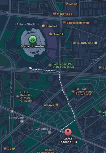 a map of a city with a lot of buildings at Tommy's Home in Turin