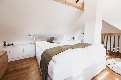 Cama o camas de una habitación en Weingartenrefugium Rosenberg