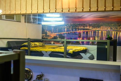 Cama o camas de una habitación en XSpa Apartment cryptocurrency pay available