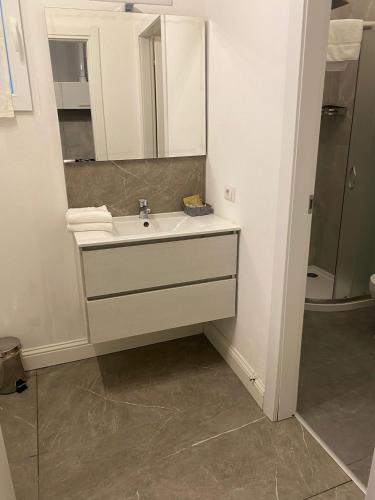 a bathroom with a sink and a mirror at Residenza Segrate Centro Novegro in Segrate
