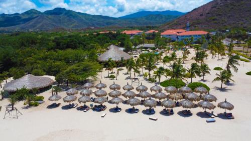 an aerial view of a resort on the beach at Sunsol Ecoland in Pedro Gonzalez