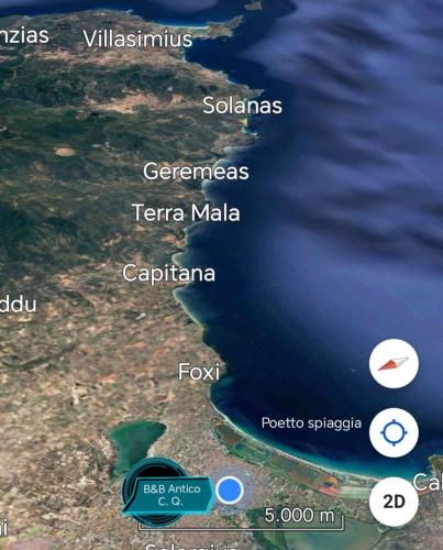 a map of the amalfi coast and its departments at Antico Centro Quartu in Quartu SantʼElena