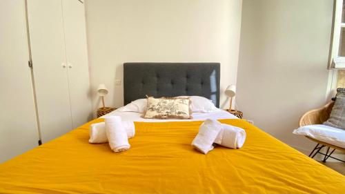 Katil atau katil-katil dalam bilik di Appartement Hypercentre - Le Ruat