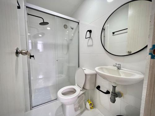 Koupelna v ubytování Apartamento con vista única cerca de la Uninorte