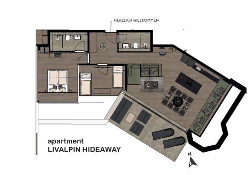 a floor plan of a villa in lijiang hideaway at LIVALPIN Hideaway in Garmisch-Partenkirchen