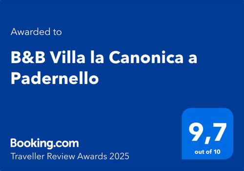 a screenshot of the bbc villa la cantoria a pandemic at B&B Villa la Canonica con piscina a Padernello in Farfengo