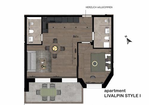 a floor plan of a villa at LIVALPIN Style in Garmisch-Partenkirchen