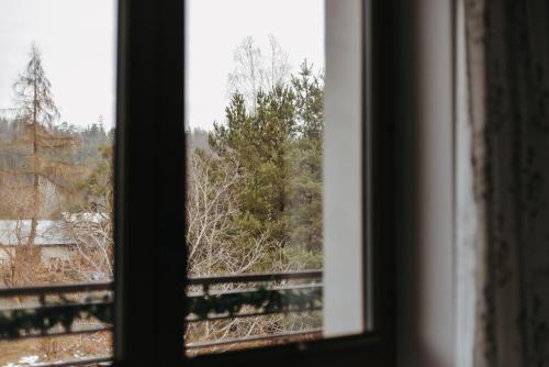 a view from a window of a train at Apartamenty Wieżyca 17 in Wieżyca