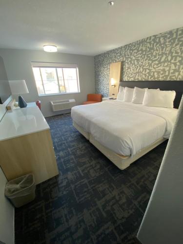 a hotel room with a large bed and a window at Best Western Montrose Inn in Montrose