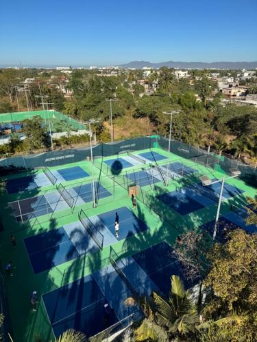an overhead view of a tennis court at Luxurious 2-Bedroom Condo in Nuevo Vallarta 