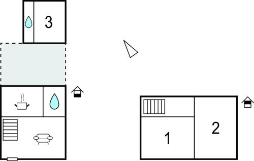 a block diagram of a bathroom with four different views at Gorgeous Home In Saint-Denis-D'oléron in Saint-Denis-dʼOléron