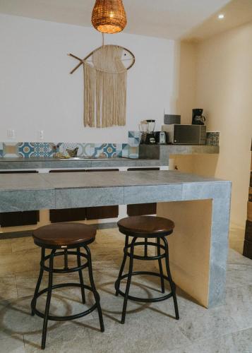 Cuisine ou kitchenette dans l'établissement Kuun Taak Tulum